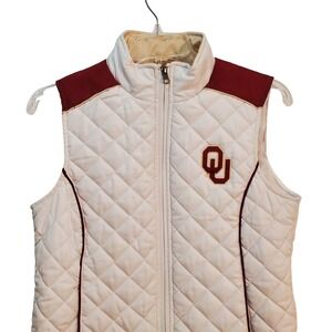G-III Oklahoma Sooners Vest Puffer Quilted‎ Full Zip Sleeveless  Size S